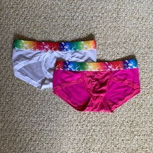 Set of pink and white